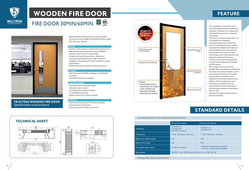 Wooden fire door